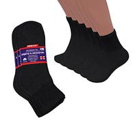 Diabetic Ankle Socks, Non-Binding Circulatory Doctor Approved Cushion Cotton Quarter Socks for Men’s Women’s (3 Pack Black, Men's 10-13 Shoe Size 7-12)