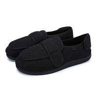 Diabetic Arthritis Swollen Footwear, Adjustable Old Shoes, Memory Foam Slippers Arthritis Edema Swollen House,Black,47