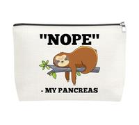 Diabetic Awareness Makeup Bag Diabetes Warrior Gift Funny Diabetic Bag Gift for Women Grandma Mum Aunt Christmas Birthday Gifts Cute Sloth Diabetic Travel Cosmetic Pouch Sloth Lover Gifts