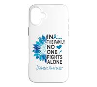 diabetic Awareness sunflower support diabetes type 1&2 Case for iPhone 16 Plus
