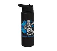 Diabetic Awareness Sunflower Support Diabetes Type 1&2 Stainless Steel Insulated Water Bottle