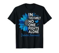 Diabetic Awareness Sunflower Support Diabetes Type 1&2 T-Shirt