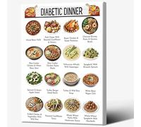 Diabetic Diet Planner, Healthy Dinner Food List for Type 2 Diabetes and Prediabetes, Low Sugar Meal Guide for Home, School and Nutritionist Office(Framed,16x24inch(40x60cm))