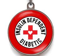 Diabetic Dog Tag - Add Emergency Info to Back - Insulin Dependent Medical Alert for Dogs with Diabetes - Durable Pet ID Tag - 2 Sizes - 36 Colour Options - Custom Health Tag
