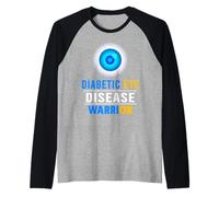 Diabetic Eye Disease Warrior - Diabetic Eye Disease Month Raglan Baseball Tee