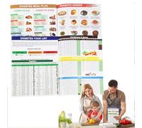 Diabetic Food Chart, Diabete Diet Plan, Diabetic Food Meal Planner Book Sheet, Laminated Meal Planner for Diabetics, Low Sugar Diabetic Food List Wall Charts, Glycemic Index Food Guide Chart (1 Set)