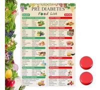Diabetic Food Chart, Diabetes Food List & Meal Planner For Type 2, Comprehensive Guide To Healthy Eating Suitable For Home, Hospital, Etc (Comes With 2 Red Magnets)