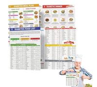 Diabetic Food Chart,Diabetic Food List Wall Charts, Comprehensive Guide To Starting A Low GI Diet,Laminated Food Meal Plan Wall Decor,Food To Avoid, Calories, Glycemic Index