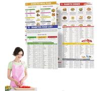 Diabetic Food Chart, Diabetic Food List Wall Charts, Diabetic Food Meal Planner, Laminated Meal Planner for Diabetics, Grocery Foods Nutrition List for Wall, Comprehensive Diet Food Guide for Diabetic