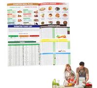 Diabetic Food Chart - Diabetic Food List Wall Charts, Set of 2 Comprehensive Diet List Planner for Diabetic, Diabetes Food Chart & Meal Planner, Laminated Meal Planner for Diabetics (1 Set)