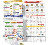 Diabetic Food Chart, Diabetic Food Meal Planner, 1 Set 11.8x8.27in Laminated Meal Planner for Diabe-tics, Foods to Eat, Foods to Avoid, Calories, Gly-cemic Index, Meal Plan-ner for Diabete