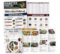 Diabetic Food Chart, Diabetic Food Meal Planner, 2 Laminated UK Wall Charts, NHS-Inspired Diabetics Food List, Glycemic Index Guide & Low Carb Diet Charts for Type 2, Pre Diabetes & Caregivers