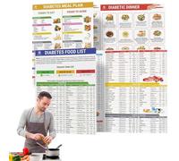 Diabetic Food Chart, Diabetic Food Meal Planner, Diabetic Food List Wall Charts, 11.8x8.27in Low Carb Food List Printable, Foods To Avoid, Calories, And Glycemic Index