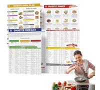 Diabetic Food Chart, Diabetic Food Meal Planner, Laminated Meal Planner for Diabe-tics, Foods to Eat, Foods to Avoid, Gly-cemic Index, Calories, Meal Plan-ner for Diabete
