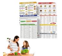 Diabetic Food Chart,Diabetic Food Meal Planner, Laminated Meal Planner for Diabetics, Grocery Foods Nutrition List for Wall, Comprehensive Diet Food Guide for Diabetic Food List Wall Charts (Update)