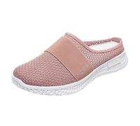 Diabetic-Friendly Backless Trainers Women | Air Cushion Slip-On Walking Shoes with Extra Wide Toe Box | Orthopedic Support Mules for Swollen Feet (UK 3-8, Storm Grey)