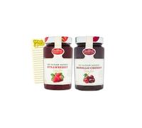 Diabetic Jam Bundle with No Sugar Added Strawberry Jam 430g, No Sugar Added Morello Cherry Jam 430g and Intrinsic Treats Shopping List Card