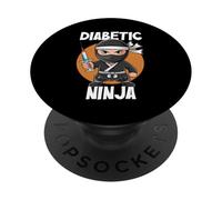 Diabetic Ninja T1D Warrior Type 1 Diabetes Awareness PopSockets Adhesive PopGrip