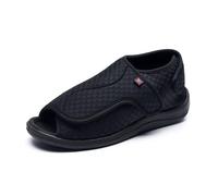 Diabetic Sandals Men Extra Wide Fit Swollen Feet Shoes Diabetic Outdoor Indoors Slippers Orthopedic Comfort Breathable (BLACK, Adult, Men, 7, Numeric, UK Footwear Size System, Wide)