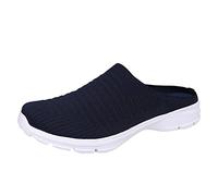 Diabetic Shoes Backless Trainers Women | Non Slip Slip-On Walking Shoes with Extra Wide Toe Box | Orthopedic Support Mules for Swollen Feet | Soft Breathable Clogs | Casual House Slippers Shoe Black