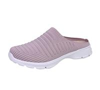 Diabetic Shoes Backless Trainers Women | Non Slip Slip-On Walking Shoes with Extra Wide Toe Box | Orthopedic Support Mules for Swollen Feet | Soft Breathable Clogs | Casual House Slippers Shoe Purple