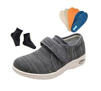 Diabetic Shoes for Man, Men's Adjustable Breathable Orthopaedic Arthritis Diabetic Edema Shoes, Breathable Hospital Non-Slip Wide Elder Walking, for Grandfather, Swollen, Neuropathy(Dark Gray,5 UK)