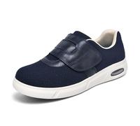 Diabetic Shoes for Men Men's Orthopedic Slip-On Loafers Comfortable Supportive Casual Plantar Fasciitis Mens Hook and Loop Fastening,Blue,43 EU