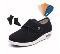 Diabetic Shoes for Men, Mens Summer Plus Size Comfortable Breathable Adjustable Diabetic Shoes, Swollen Feet Edema Boots Closure Sneakers, for Elderly, Edema Swollen Feet, Arthritis(Black,8 UK)