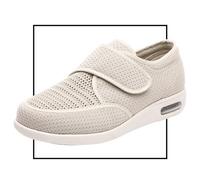 Diabetic Shoes for Women Casual Breathable Walking Running Shoes Loafers for Women Comfy Flats Ladies Slip On Walking Shoe Driving Boat Moccasins Casual Nursing Shoes (Color : Beige, Size : 3 UK)