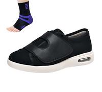 Diabetic Shoes Men Womens Extra Wide Edema Swollen Adjustable Shoes Comfort Elderly Slippers Orthopaedic Shoe Anti Slip Breathable Summer Slipper Unisex birthday present,black,39 EU