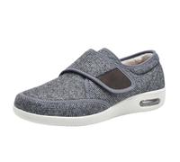 Diabetic Shoes Unisex Extra Wide Width Warm Memory Foam Elderly Orthopedic Walking Slipper for Swollen Feet,Grey,6.5 UK