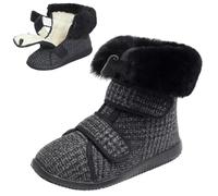 Diabetic Shoes Women Extra Wide Width Lightweight Breathable Warm Plush Adjustable Non Slip Slippers for Swollen Feet Arthritis Edema Elderly