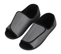 Diabetic Slippers Extra Wide Mens Edema Swollen Shoes Comfort Elderly Footwear Unisex Adjustable Surgical Orthopaedic Shoe Anti Slip Open Toe Sandals for Diabetic Feet Breathable Summer Slipper UK10.5