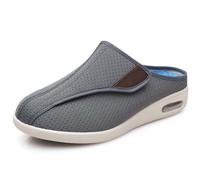 Diabetic Slippers for Men, Comfortable Adjustable Closure, Anti-Slip Orthopedic Extra Wide Shoes for Swollen Feet and Edema