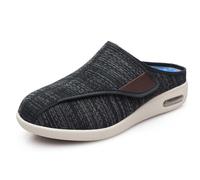 Diabetic Slippers for Men, Comfortable Adjustable Closure, Anti-Slip Orthopedic Extra Wide Shoes for Swollen Feet and Edema