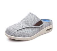 Diabetic Slippers for Men, Comfortable Adjustable Closure, Anti-Slip Orthopedic Extra Wide Shoes for Swollen Feet and Edema