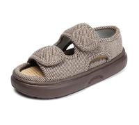 Diabetic Slippers for Women Men Extra Wide Fit Edema Swollen Sandals Adjustable Feet Slippers Open Toe Surgical Shoes Comfort Breathable Orthopedic Footwear Soft Memory Foam Elderly Sandal Summer Shoe