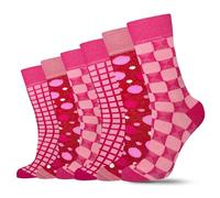 Diabetic Socks for Womens - 3, 6, 12 Pairs Cute Pattern Ladies Diabetes Soft Top Sock Rich Cotton Socks For Swollen Feet And Ankles Size 4-8 UK (6, Geometric Mania)