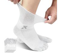 Diabetic Toe Socks, Non Binding Quarter Socks White Men & Women Size 5-7