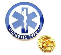 Diabetic Type 1 Medical Alert Symbol Lapel Pin Badge