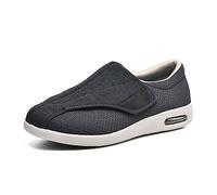 Diabetic Walking Shoes for Women, Memory Foam Sneakers Breathable Adjustable Wide Width Swollen Feet Oedema Shoes,Grey,6.5 UK