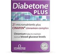 Diabetone Plus with CINAFEN complex: Cinnamon, Fenugreek and Chromium and 21 micronutrients for improved Blood Sugar Level and Diabetes Management, by Vitabiotics