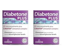 Diabetone Plus with CINAFEN Complex: Cinnamon, Fenugr nd Chromium and 21 micronutrients for Improved Blood Sugar Level and Diabetes Management, by Vitabiotics (Pack of 2)