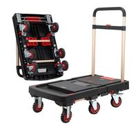 Diable pliable capacité de 175 kg - Chariot portable à roulettes pour shopping atelier camping véhicule de transport outils - Robuste et léger - Design durable