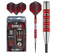 WINMAU Diablo 26 Gram Professional Steeltip Tungsten Darts Set with Flights and Stems (Shafts)