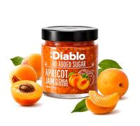 Diablo Apricot Fruit Jam with Chia Seeds, No Added Sugar Jam Spread, 55% Real Fruit, No Added Preservatives, Halal Fruit Spread for Toast, Breakfast, Baking and Snacks - 230g, Pack of 1