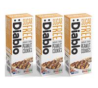 Diablo Chocolate Striped Peanut Cookies |Sugar Free| Sweetened with Maltitol | Biscuit Hamper and Multipacks Available - Perfect for Gifting | 150g (Pack Of 3)