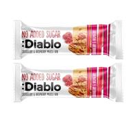 Diablo Cranberry & Raspberry Muesli Bar - No Added Sugar Healthy Snacks Breakfast Bar Sweetened with Maltitol, Low Sugar Snacks Food Great for Gifting, Work, School, or Travel - 30g Each (Pack of 2)