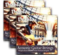 Diablo Custom Light Acoustic Guitar Strings 3-Pack. Phosphor Bronze Wound Gauge 11-50 (11s)