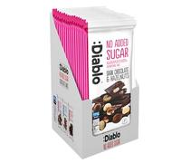 Diablo Dark Chocolate with Hazelnuts, No Added Sugar Chocolate Bar 15 x 85g